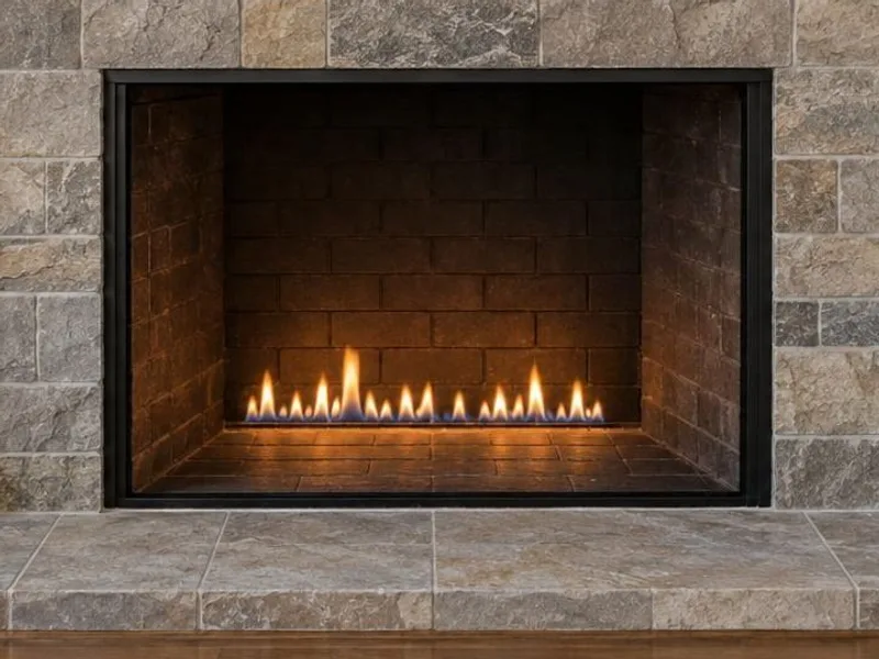 Gentle fire style in the same fireplace