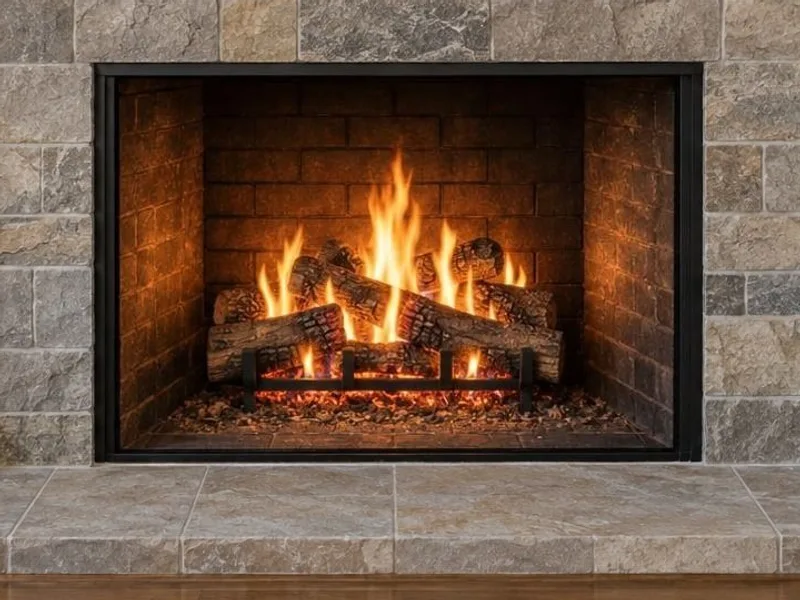 Medium fire style in the same fireplace