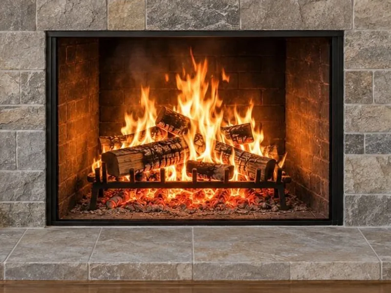 Roaring fire style in the same fireplace