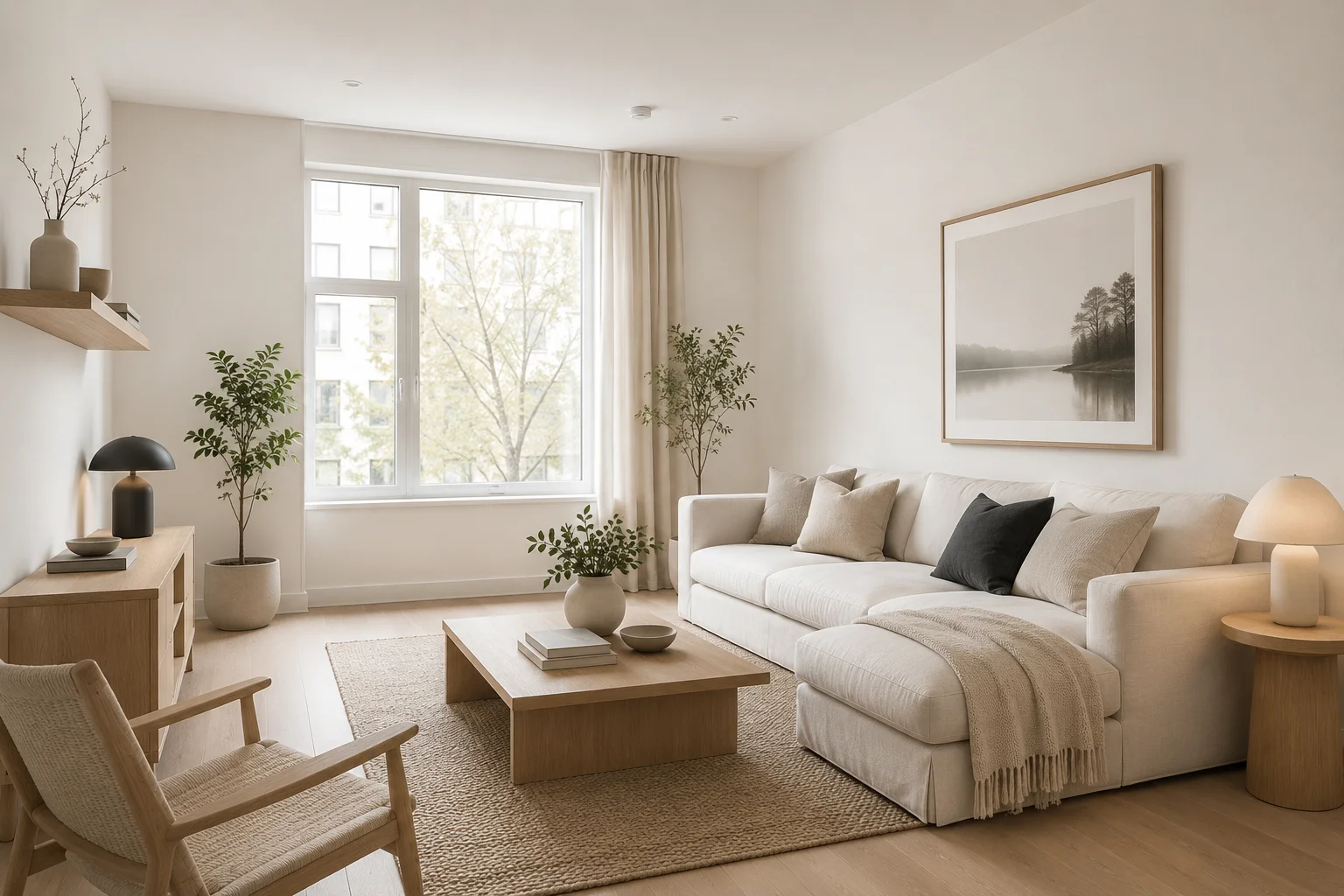 A room redesigned in a Scandinavian style